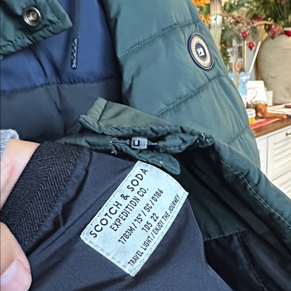 Scotch and Soda hooded puffer jacket green size L - Picture 9 of 15